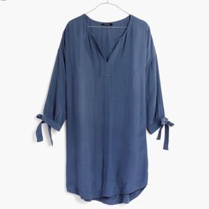 Madewell du Jour Tie-Sleeve Tunic Dress